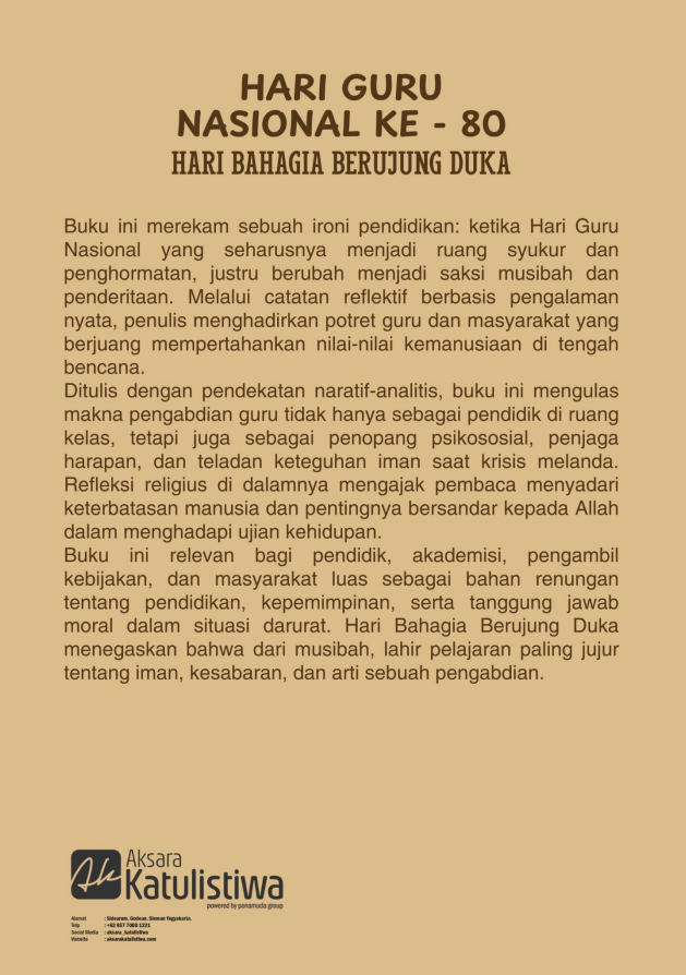 HARI GURU NASIONAL KE - 80 HARI BAHAGIA BERUJUNG DUKA. - Image 2